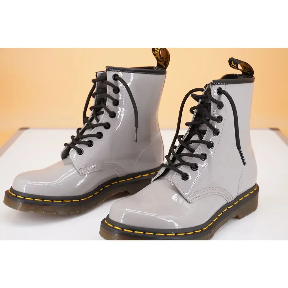 Doc Martens 1460 W combat ankle boots size 6 US laces Pink patent biker military